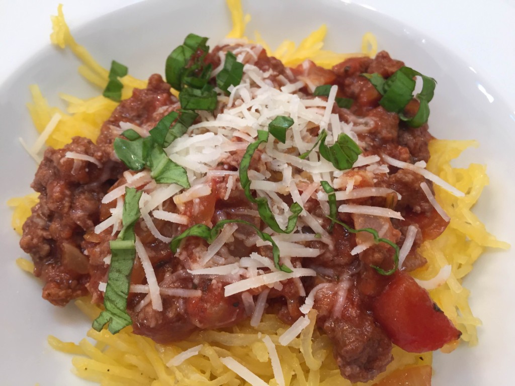 Spaghetti Squash with Meat Sauce