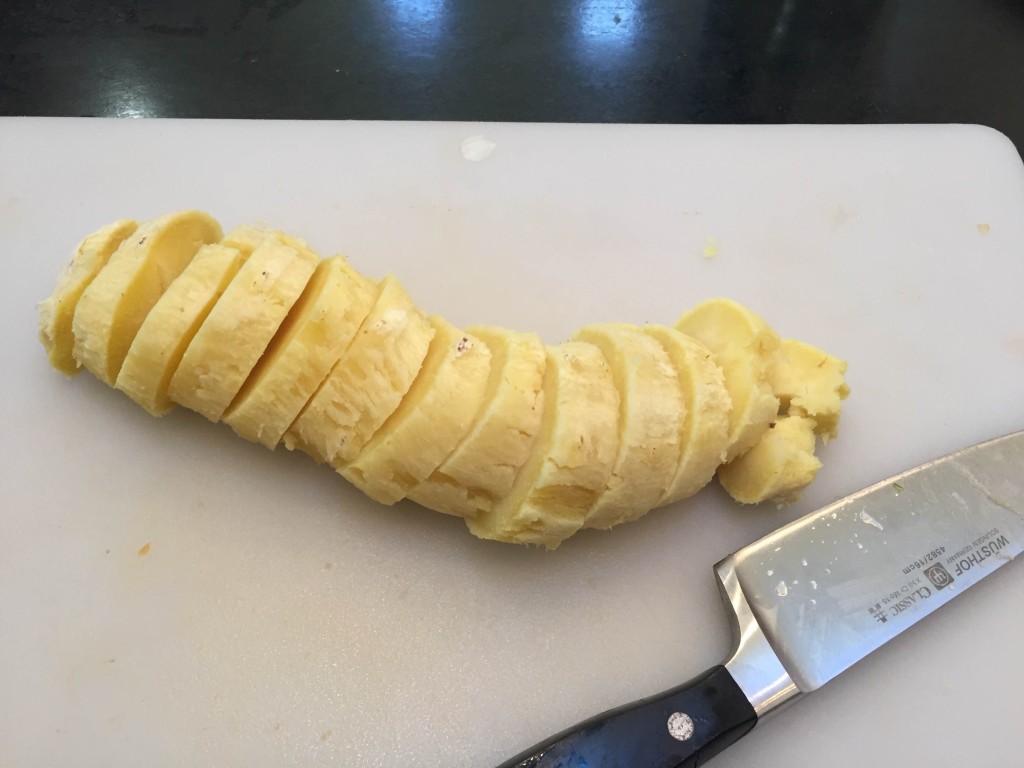 Sweet potatoes cut